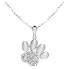 Angara Natural pave-Set Diamond Paw Print Pendant in Platinum for Women