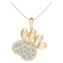 Ciondolo a forma di zampa con diamante incastonato di Angara Nature in oro giallo 14K per donna