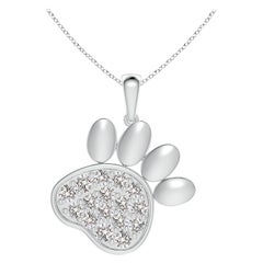 Ciondolo a forma di zampa con diamanti naturali incastonati di Angara in argento 925.