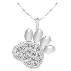 Ciondolo a forma di zampa con diamanti naturali incastonati di Angara in argento 925.