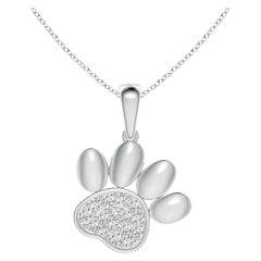 Colgante Angara de plata de ley 925 con pavé natural de diamantes y huella de pata