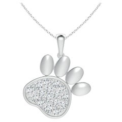 Ciondolo a forma di zampa con diamanti naturali incastonati di Angara in argento 925.