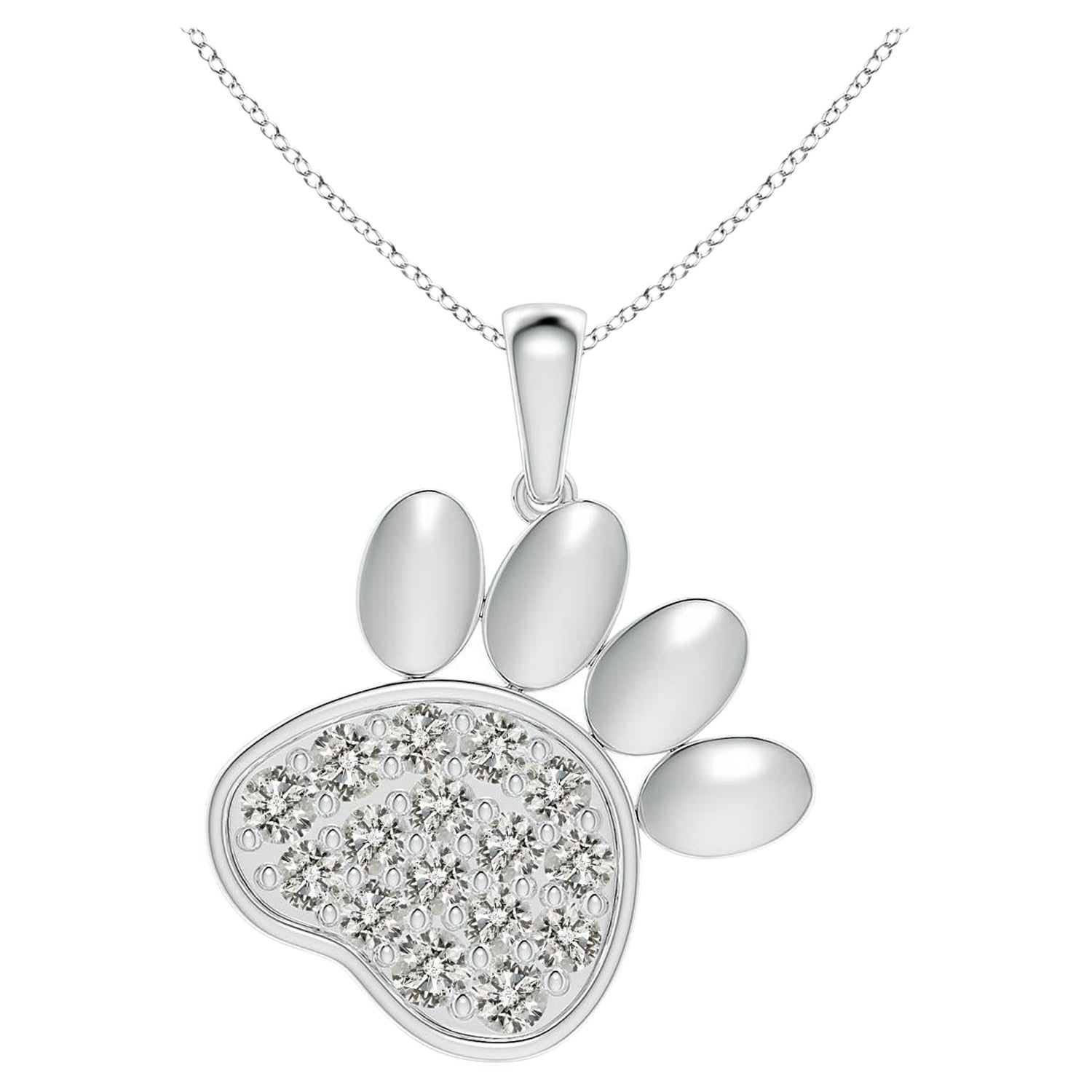 Ciondolo a forma di zampa con diamanti naturali incastonati di Angara in argento 925.