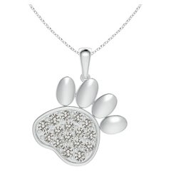 Ciondolo a forma di zampa con diamanti naturali incastonati di Angara in argento 925.
