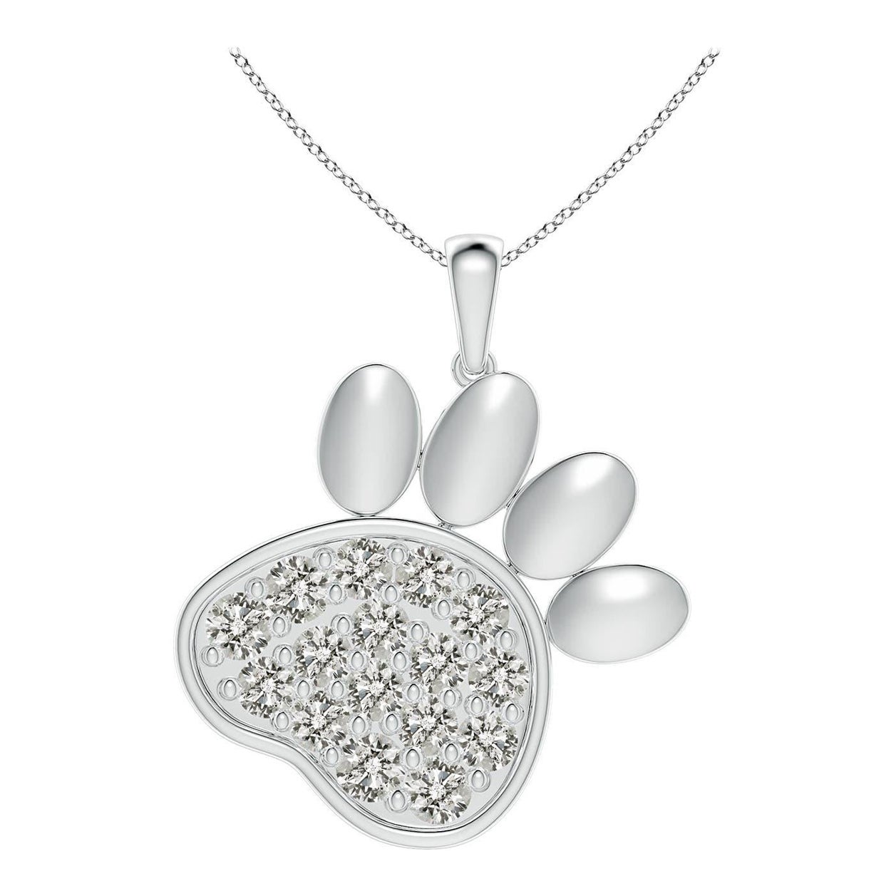 Ciondolo a forma di zampa con diamanti naturali incastonati di Angara in argento 925.