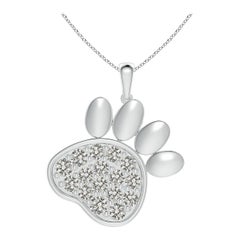 Ciondolo a forma di zampa con diamanti naturali incastonati di Angara in argento 925.
