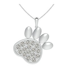Ciondolo a forma di zampa con diamanti naturali incastonati di Angara in argento 925.