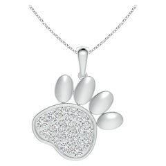 Ciondolo a forma di zampa con diamanti naturali incastonati di Angara in argento 925.