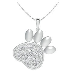 Ciondolo a forma di zampa con diamanti naturali incastonati di Angara in argento 925.