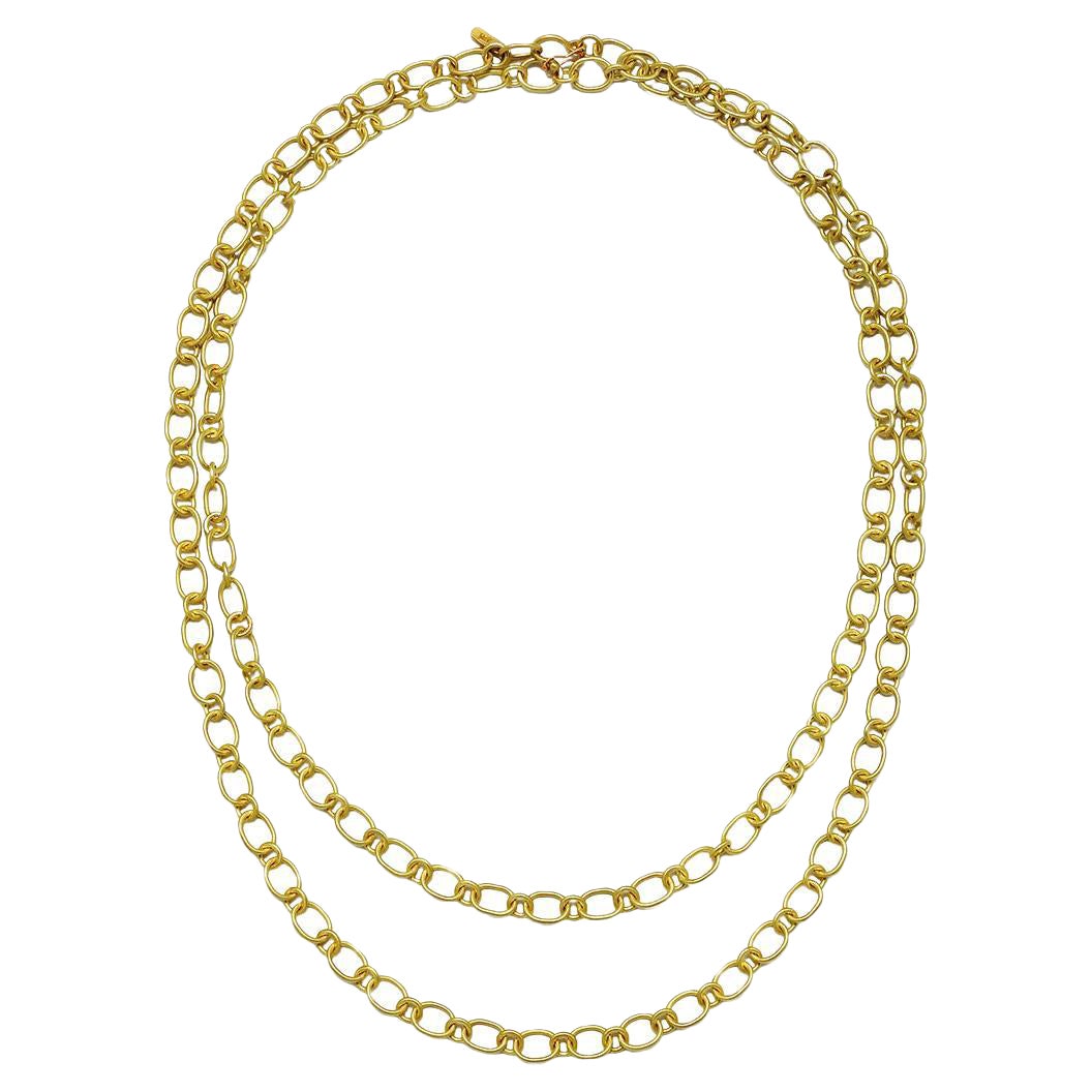 Catena a maglie rotonde ovali in oro 18 carati di Faye Kim