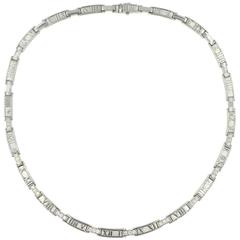 Vintage Tiffany & Co. Atlas Diamond White Gold Station Collar Necklace