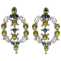 Laura Munder Peridot Topaz White Gold Springtime Earrings 2