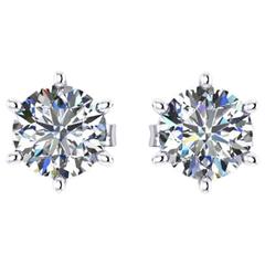 Ferrucci GIA Certified 1.50 Carat Diamonds Platinum Stud Earrings 7