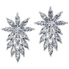 Ferrucci 3.40 Carat Marquise Diamonds Star Platinum Earrings 11