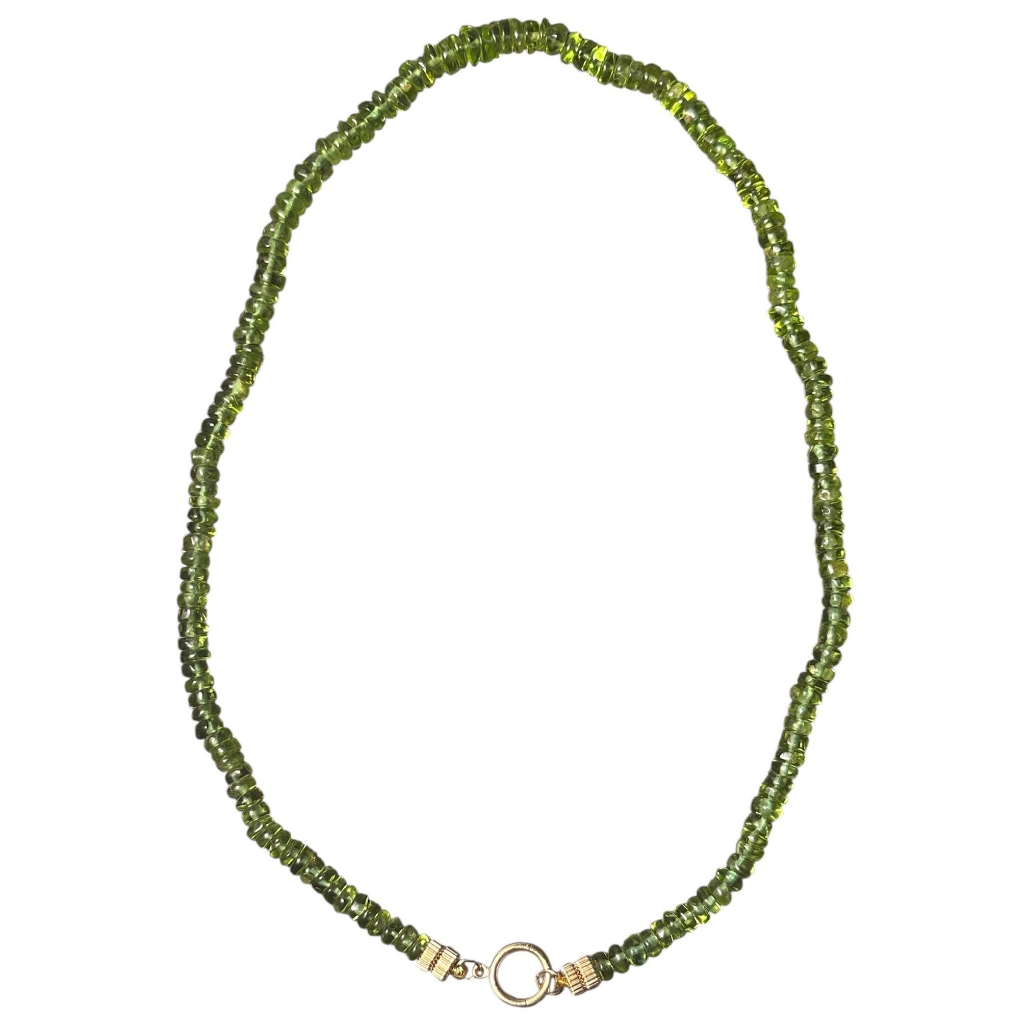 Collana di peridoto con charm Enhancer e oro 14k
