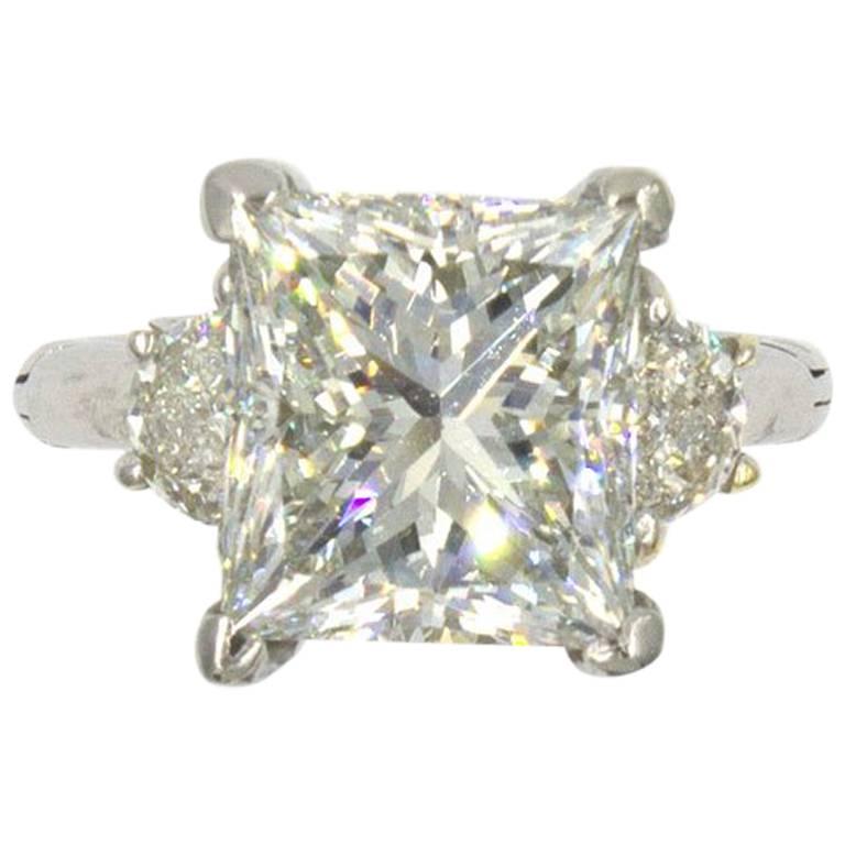 6.22-Carat Princess Cut Diamond Platinum Engagement Ring  GIA Certified
