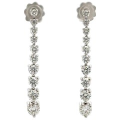 Orecchini a goccia con diamanti graduati 2 carati in oro bianco 14 carati G-H VS2-SI1