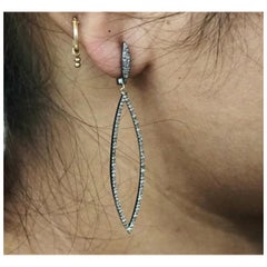 Orecchino con diamante a forma di marquise Orecchino con diamante a forma di marquise in argento 925 Regalo di nozze.