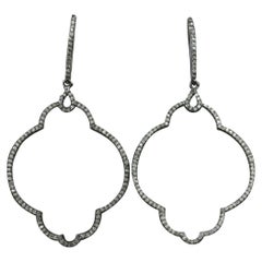 Pendiente Colgante de Diamante Estilo Victoriano Plata de Ley 925 Fornituras de Joyería Regalo