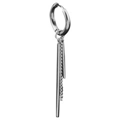 Hombres Mujeres Pendientes Punk 925 Plata Borla Cadena Larga Hip Hop Hipster Rock Studs.