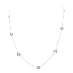 Collar de diamantes naturales de 2,10 quilates en oro blanco de 14 quilates 18''