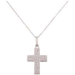 Diamond White Gold Cross Necklace