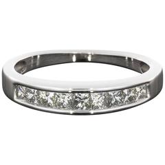 Princess Diamond Channel White Gold Stackable Wedding Band Ring 11