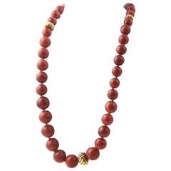 David Yurman Jasper and Sculpted Cable Gold Bead Necklace 8