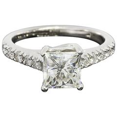 Princess Cut Forever Brilliant Moissanite Diamond White Gold Engagement Ring 6