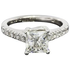 Princess Cut Forever Brilliant Moissanite Diamond White Gold Engagement Ring