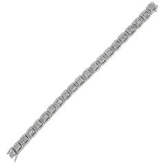 8 Carat Baguette and Brilliant-Cut Diamonds White Gold Bracelet 6