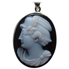 Art Deco Black Onyx Cameo