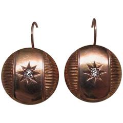 Antique Victorian Diamond Gold Earrings