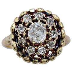 Late Victorian .95 Carat Diamond Yellow Gold Engagement Fashion Ring