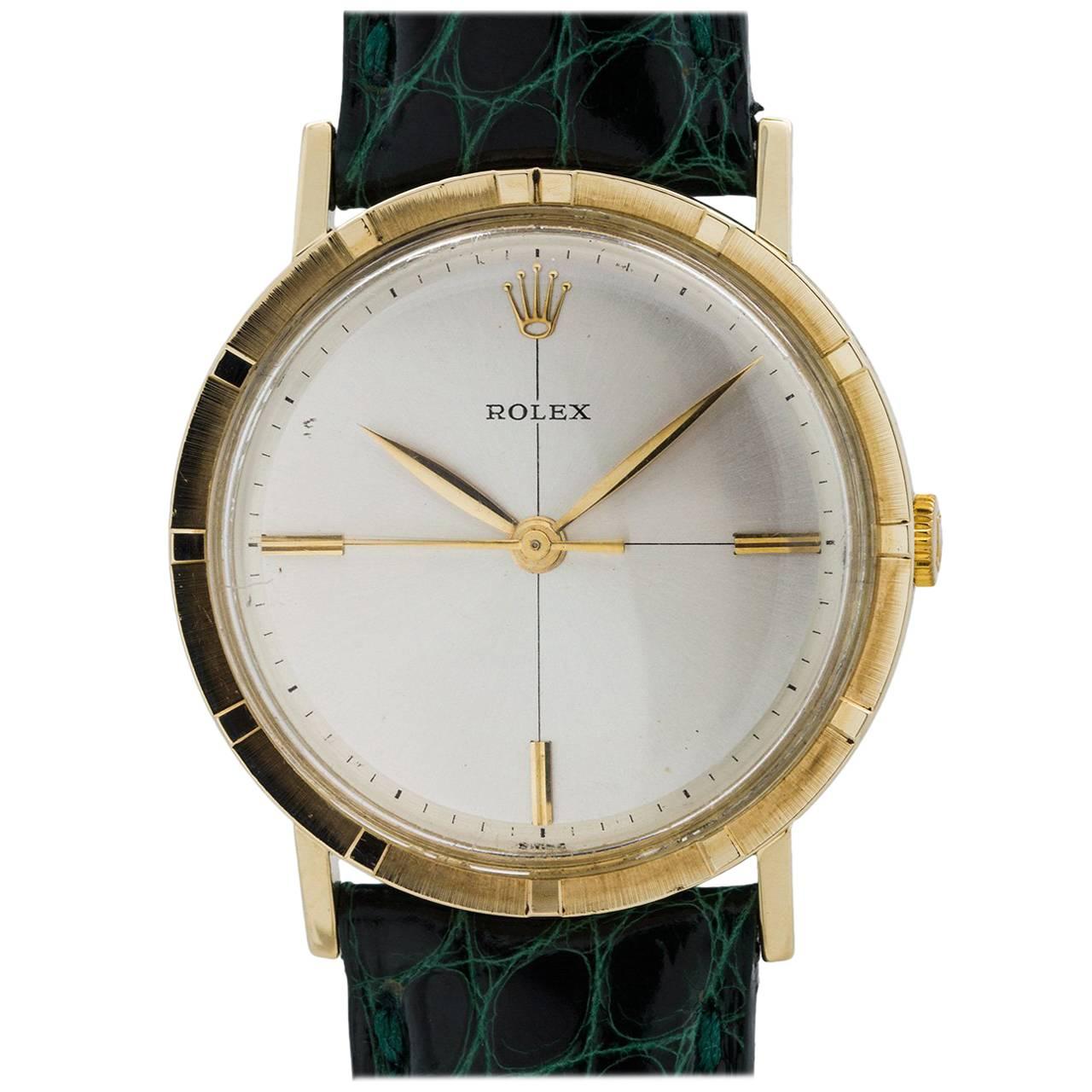 Rolex Yellow Gold Manual Wind Dress Wristwatch Model 8469, circa 1960s