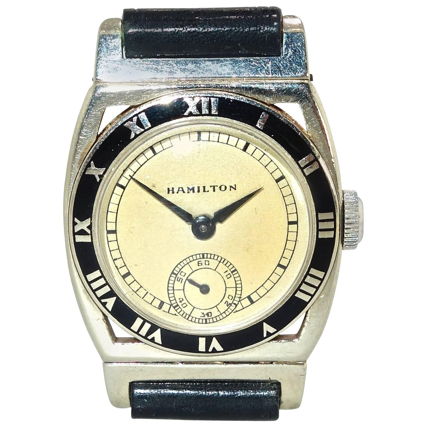 Hamilton White Gold Piping Rock Manual Wristwatch