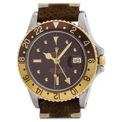 Vintage Rolex Yellow Gold Stainless Steel GMT-Master Wristwatch Model 1675, circa 1977