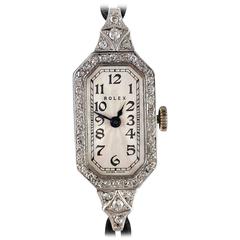 Antique Rolex Ladies White Gold Diamond Wristwatch, 1924