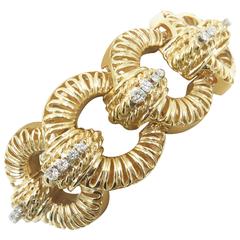 1950s Fabulous Diamond Gold Bracelet