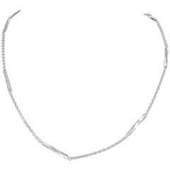 1.05 Carat Round Brilliant Cut Diamond White Gold Spiral Link Necklace