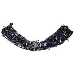 Alex Soldier Spinel and Blackened Textured Silver Leaf Necklace Handmade in NYC 5