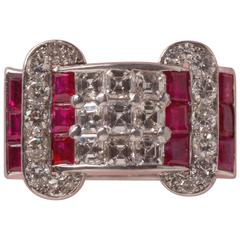 Lacloche Frères Ruby Diamond Platinum and Ring 2