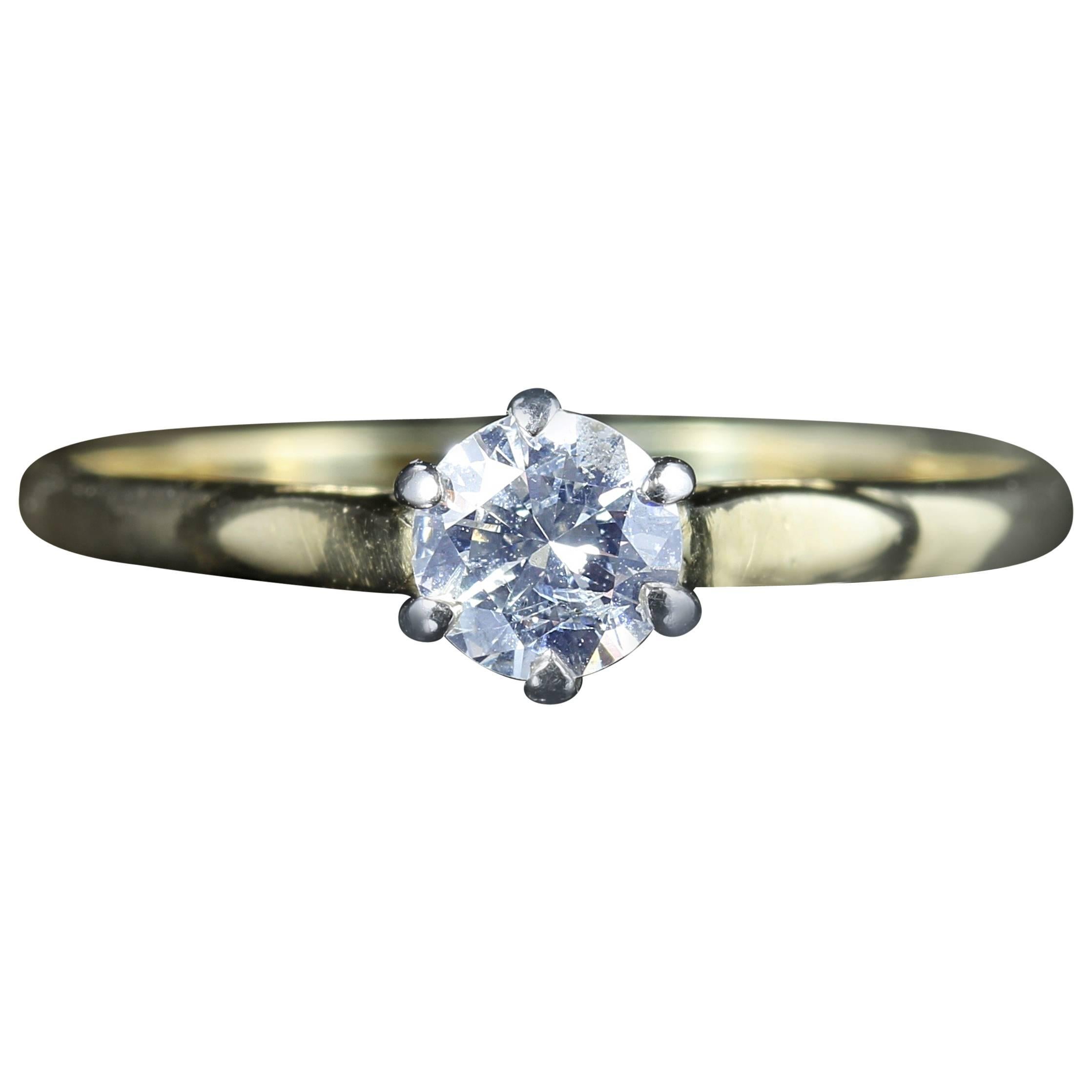 Antique Victorian Diamond, circa 1900 Solitaire Ring For Sale