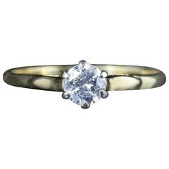 Antique Victorian Diamond, circa 1900 Solitaire Ring