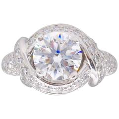 Tiffany & Co. Schlumberger Signature Diamond Platinum Engagement Ring 4