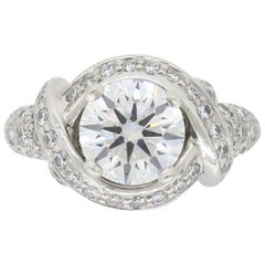 Tiffany & Co. Schlumberger Signature Diamond Platinum Engagement Ring