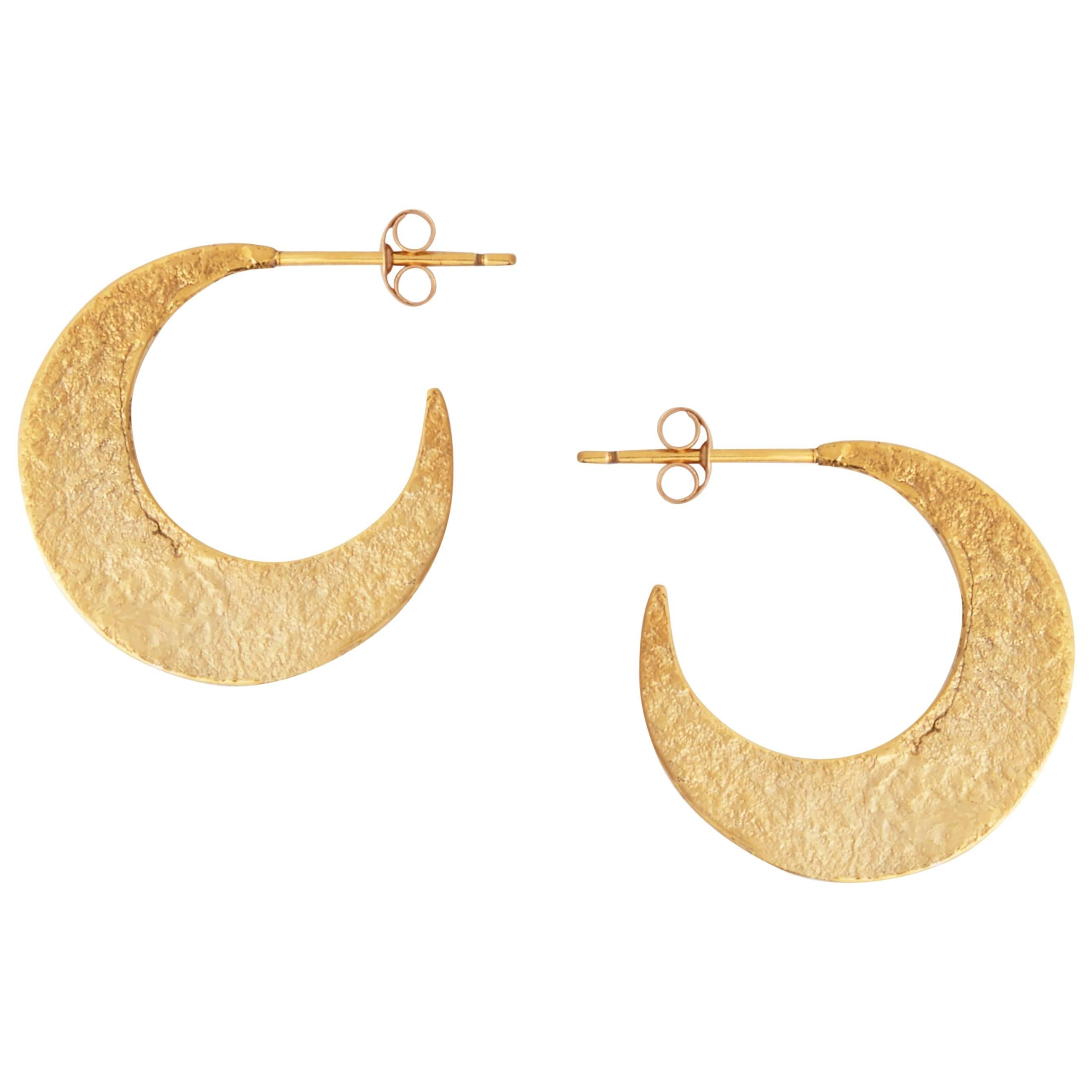 Allison Bryan Gold Crescent Hoop Earrings