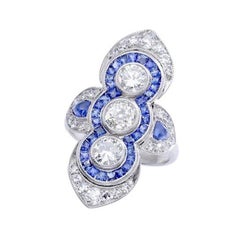 Diamant-Saphir-Ring mit Diamant-Verschluss