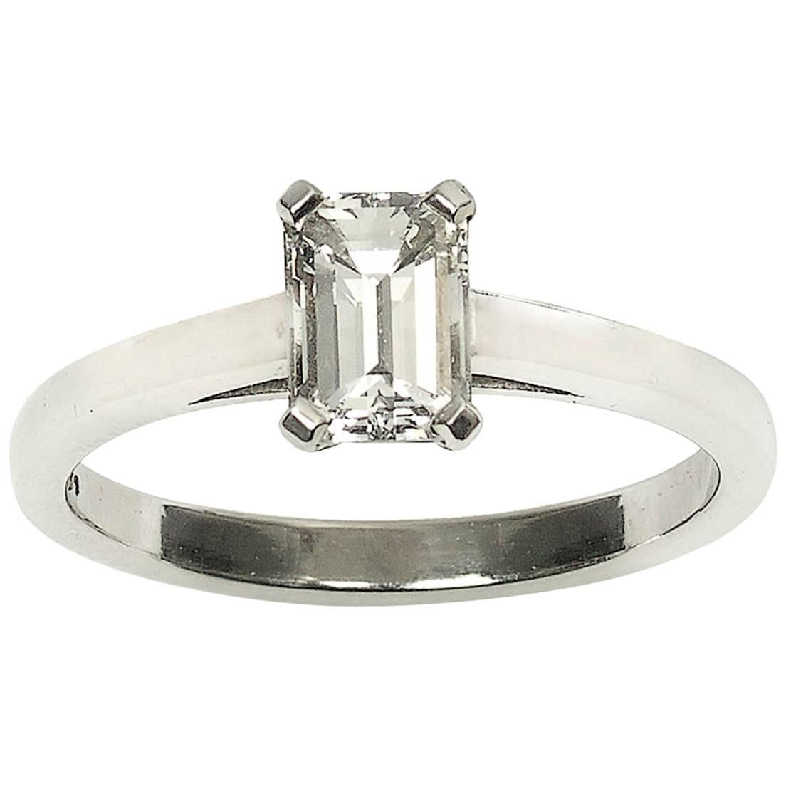0.90 Carat GIA Certified Diamond Platinum Solitaire Ring