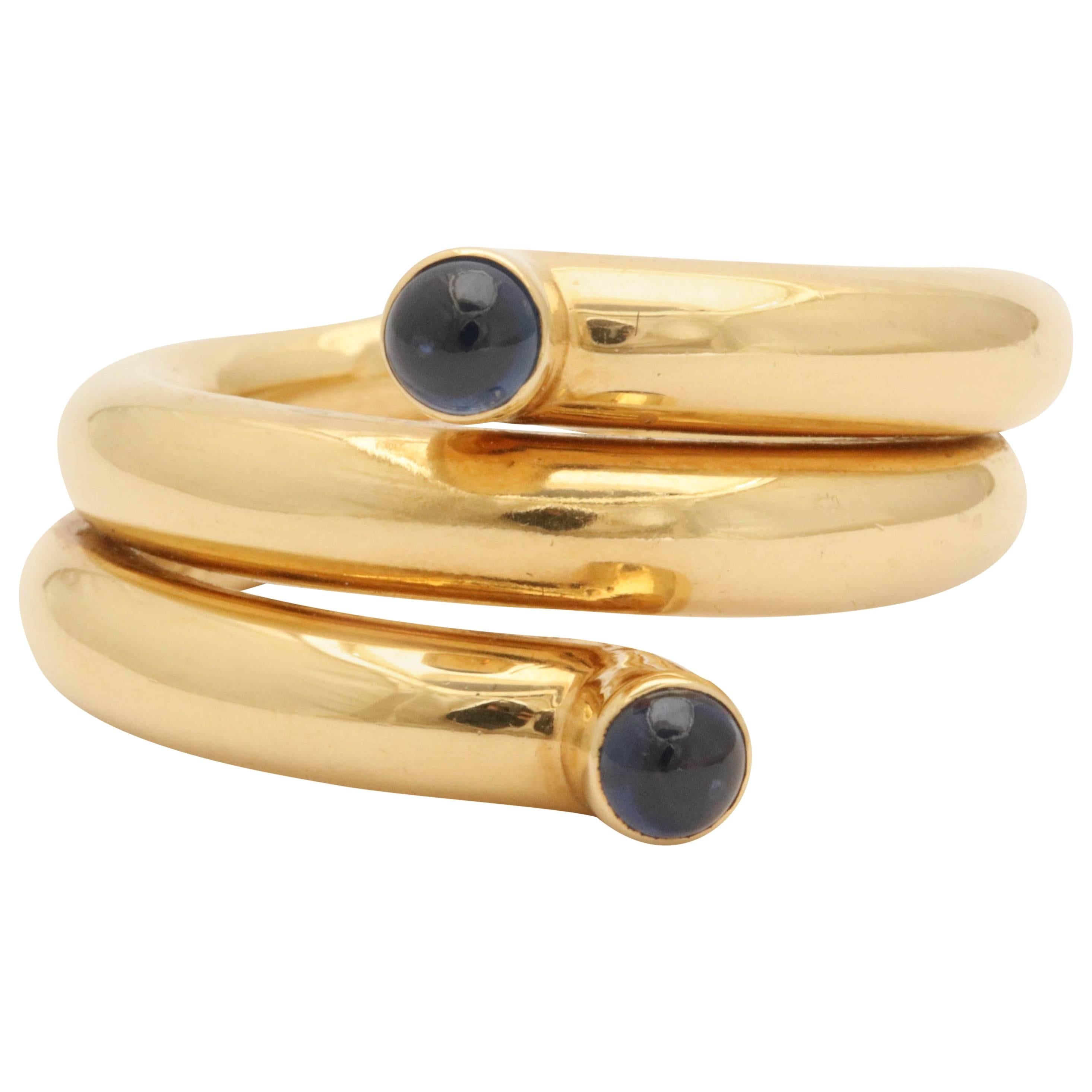 Tiffany & Co. Schlumberger Sapphires Gold Unisex High Polish Ring